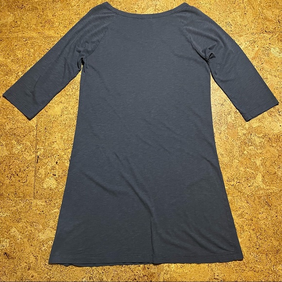 Garnet Hill Cotton Modal Casual 3/4 Sleeve Dress in Lilac Gray Sz M - Picture 8 of 9